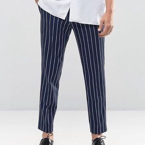 ASOS Slim Crop Smart Pant In Pinstripe - EUC